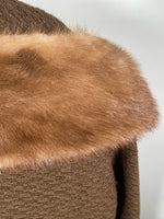 Presentation Mink Collar Vintage Brown Coat  Medium