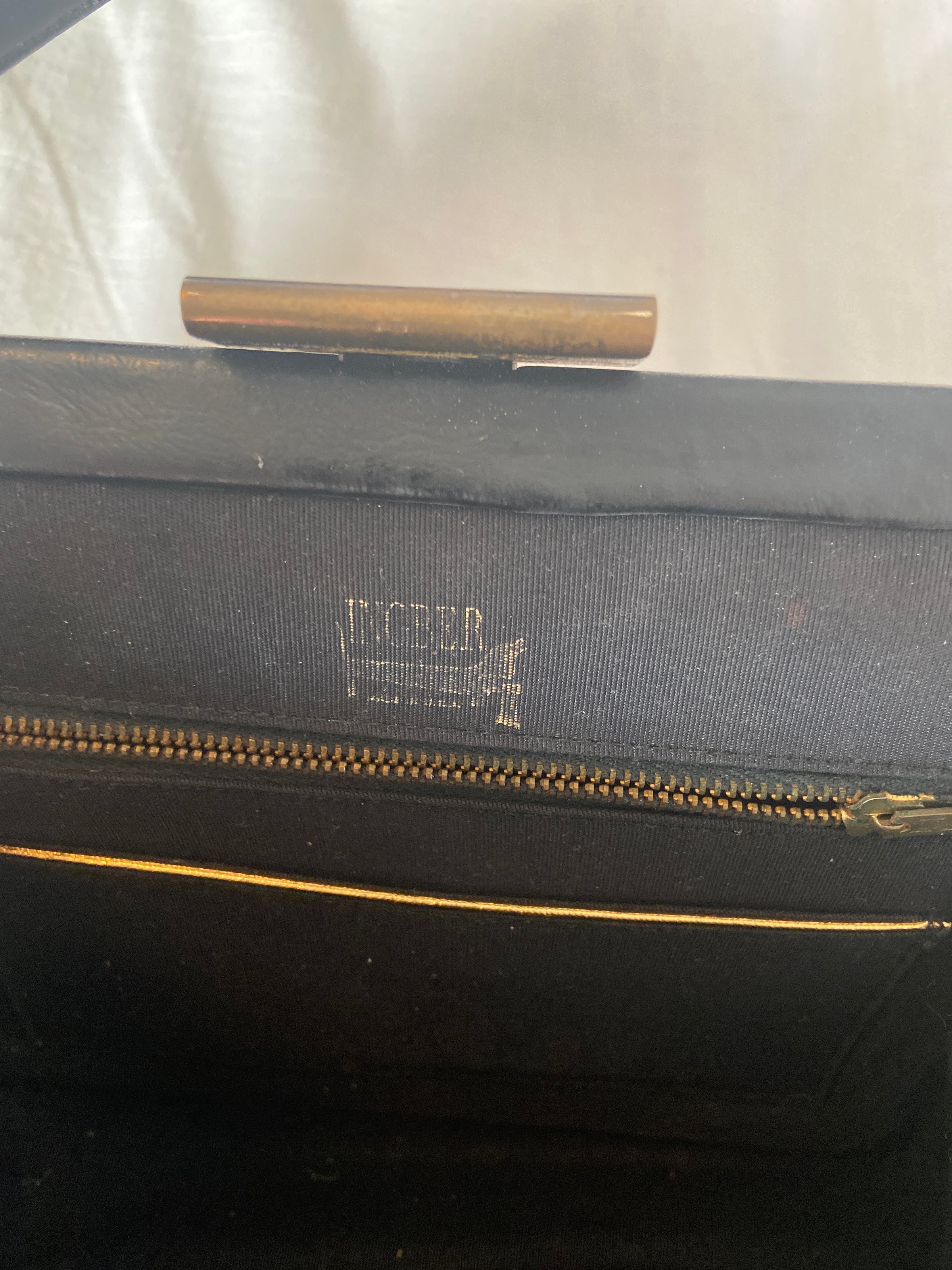 Ingber Vintage Purse Made in USA Black Satin Gold Metal Handle -   Canada in 2023