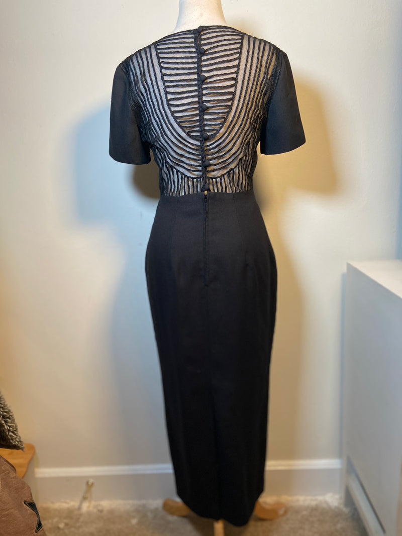 Vintage Maggy London Cutout Cocktail Maxi Dress – Oh She Thrifts Vintage Maggy London Cutout Cocktail Maxi Dress – Oh She Thrifts