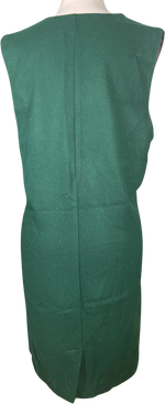 Designer Herman Geist 100% Wool Deep Neck Green Dress